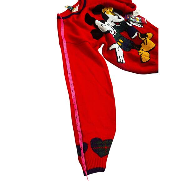 Vintage 90s Mickey and Minnie mouse crewneck preppy knit sweater youth size 16 - Picture 8 of 8